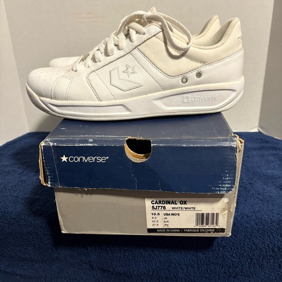Converse Other - Vintage Y2K 90’s Converse White Leather Cardinal Ox 5J776 Women’s 10.5 Sneakers